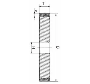 Круг алмазный шлифовальный прямого профиля АПП(1А1) 125х10х3х32